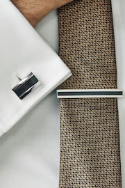 Gunmetal Textured Cufflink And Tie Clip Set - Image 2 of 5