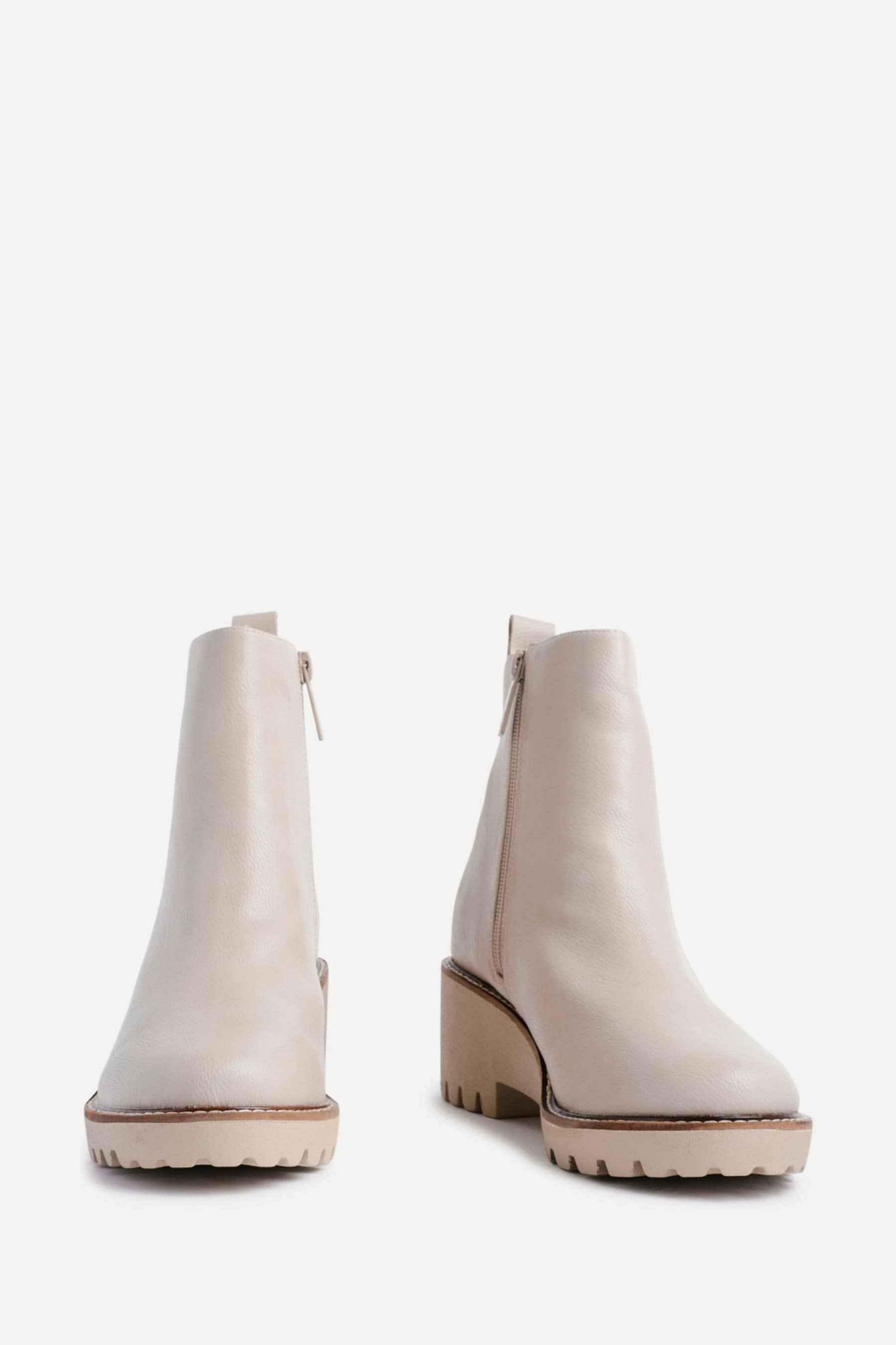 Buy Linzi Natural Greta Ankle Boots with Small Platform Heel from