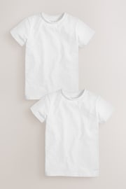 White Short Sleeve Cotton T-Shirts 2 Pack (3-16yrs) - Image 1 of 1