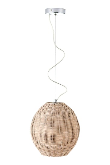 Pacific Cream Raffles Large Rattan Pendant Ceiling Light