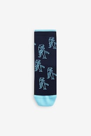 Blue/Green Fluro Dinosaurs Cotton Rich Socks 5 Pack - Image 4 of 6