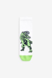 Blue/Green Fluro Dinosaurs Cotton Rich Socks 5 Pack - Image 5 of 6