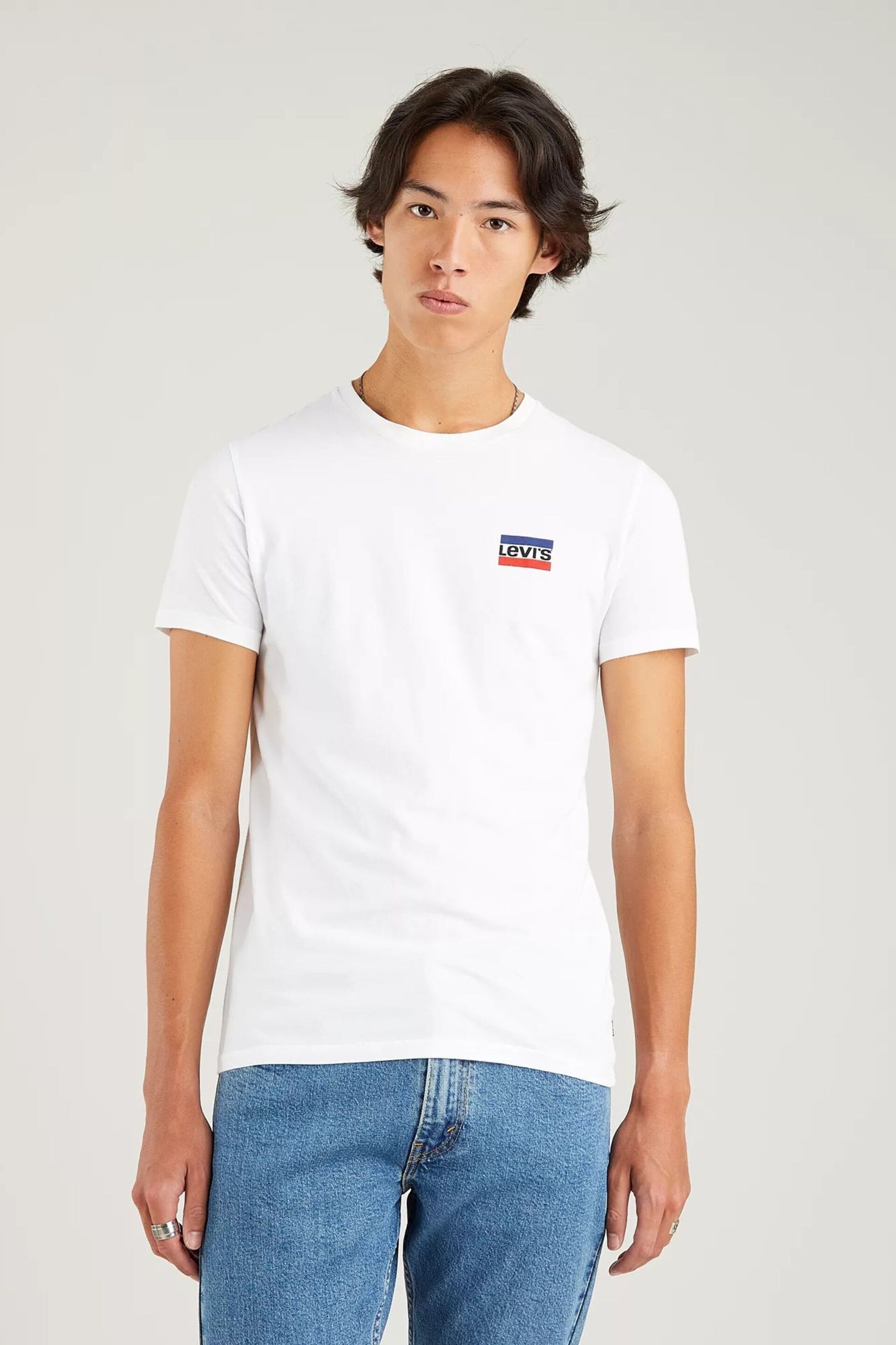Levi's® White/Blue Mini Crew Neck Sportswear T-Shirts 2 Pack - Image 5 of 7