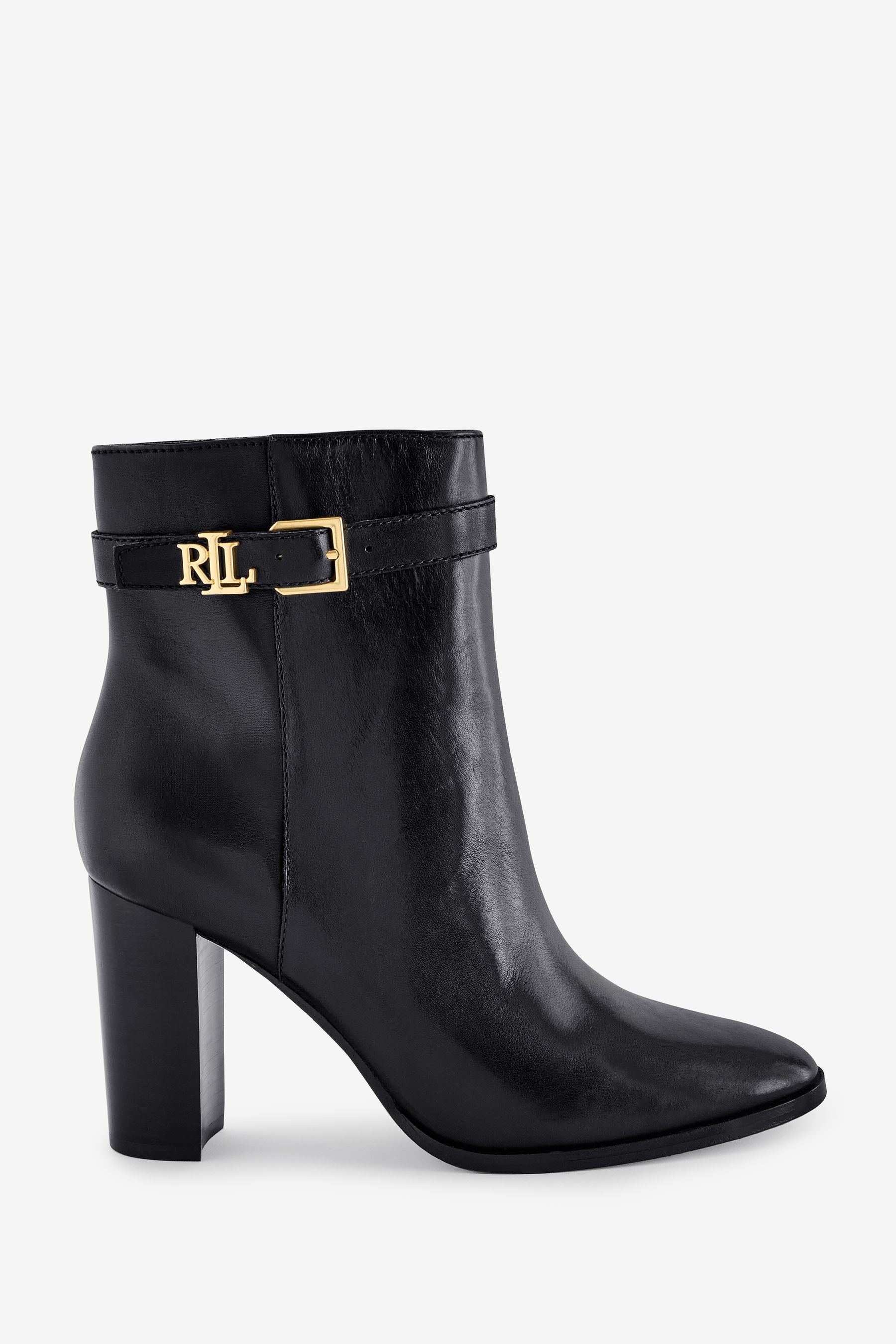 Buy Lauren Ralph Lauren Bailey Burnished Leather Heeled Ankle Boots from Next Luxembourg