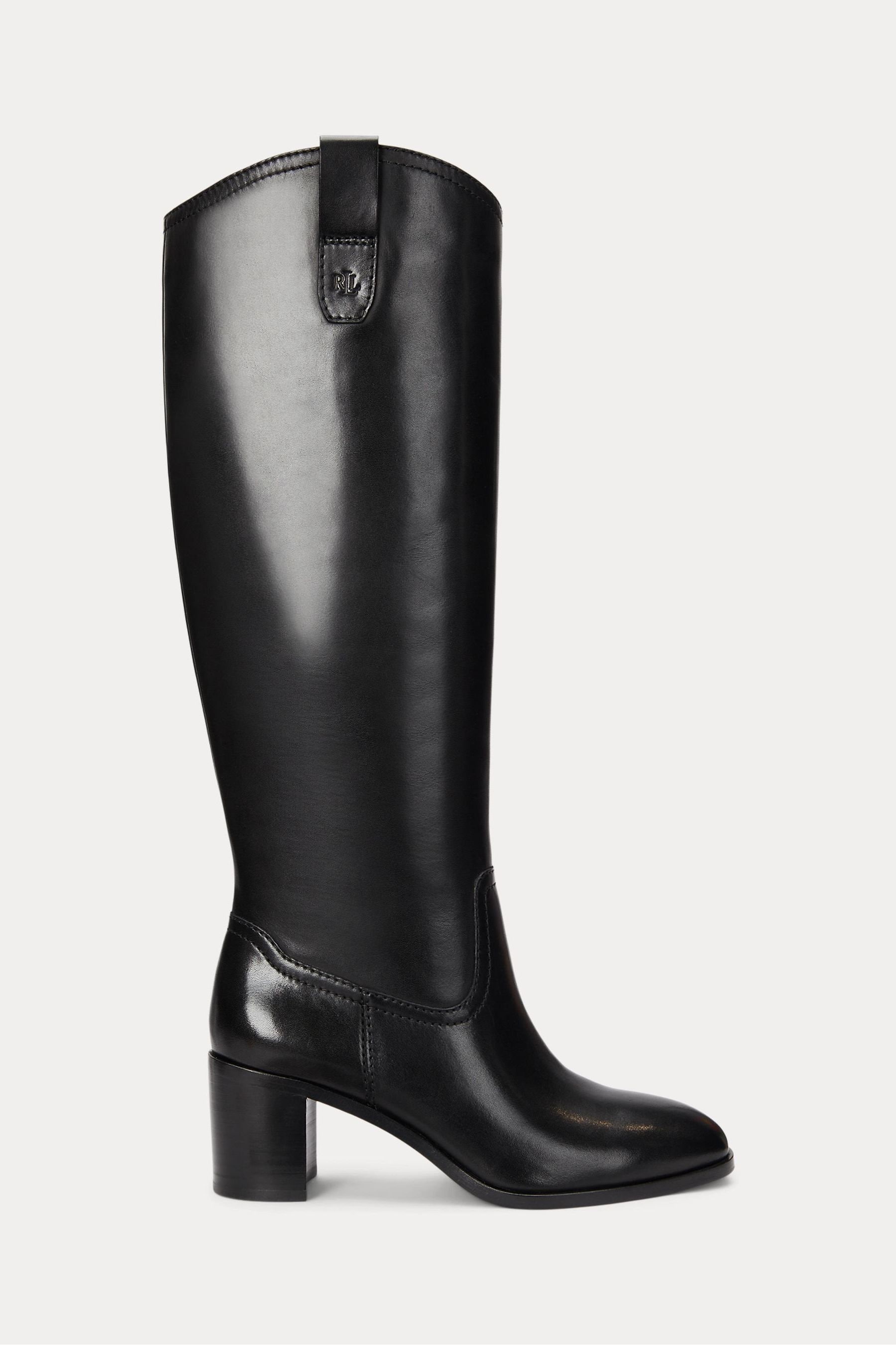 Buy Lauren Ralph Lauren Carla Leather Heeled Tall Black Boots from the Next UK online shop