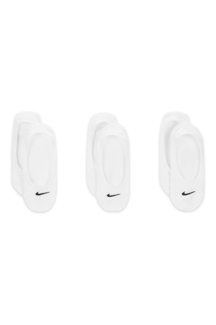 Nike White Everyday Lightweight Training Footie Socks 3 Pack - Image 2 of 4