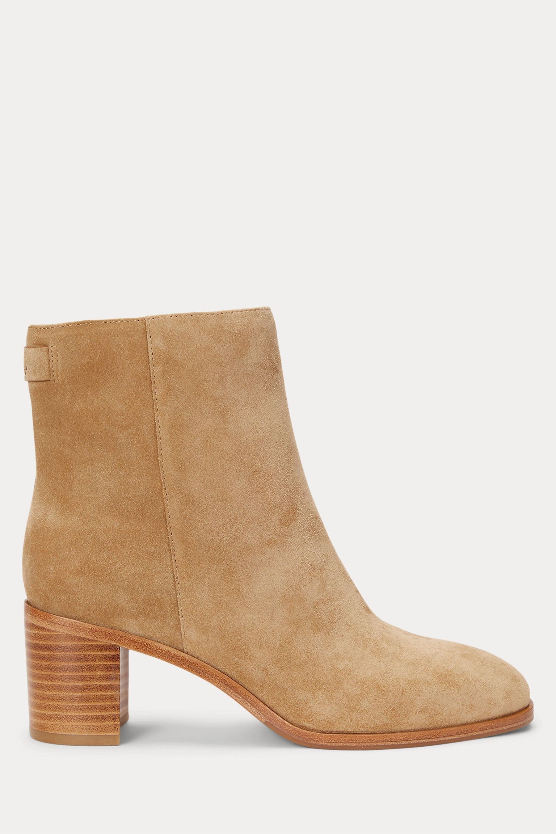 Lauren Ralph Lauren Camel Cassie Suede Ankle Boots