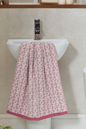 Pink Ikat Geo Towel 100% Cotton