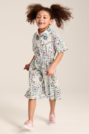 Joules Girls' Summer Pink / Green Textured Shirt Dress - Image 1 of 11