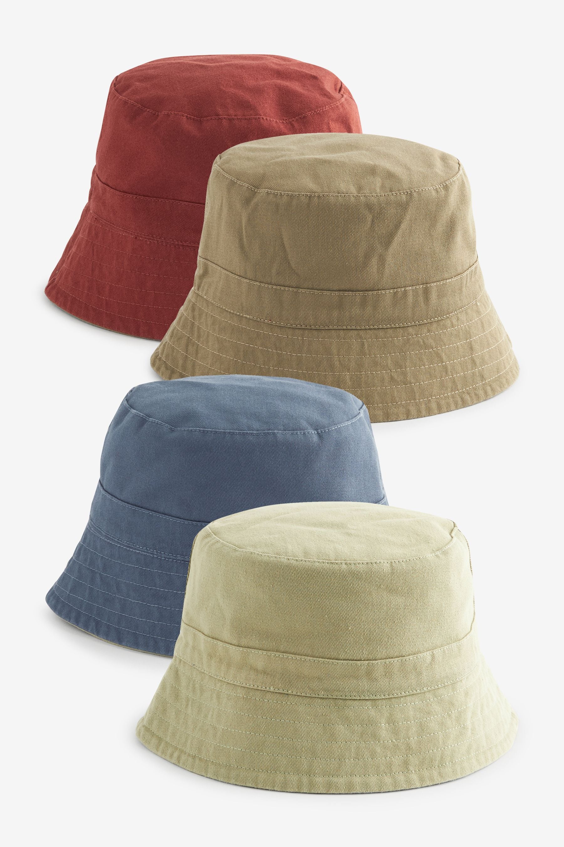 Buy Sage Green Navy Blue Reversible Bucket 100 Cotton Hat 2 Pack from the Next UK online shop