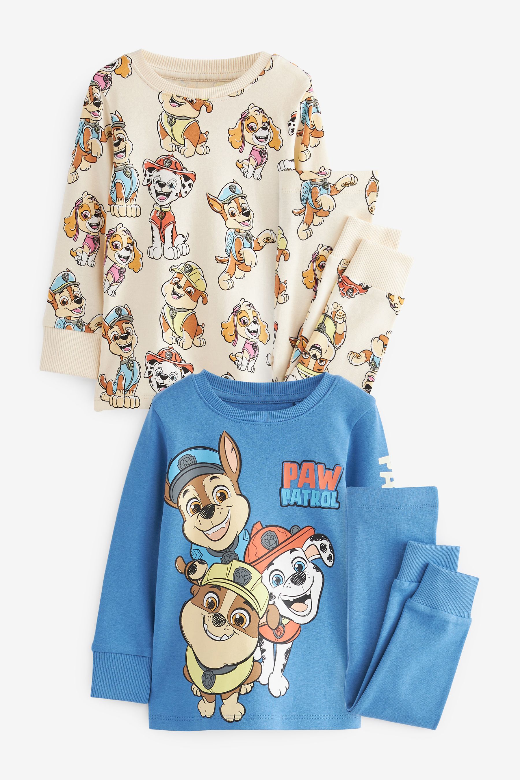 Buy PAW Patrol Blue Ecru Cream Snuggle Pyjamas 2 Pack 9mths 9yrs