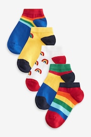 Bright Rainbows/Stripe Cotton Rich Trainers Socks 5 Pack - Image 1 of 6