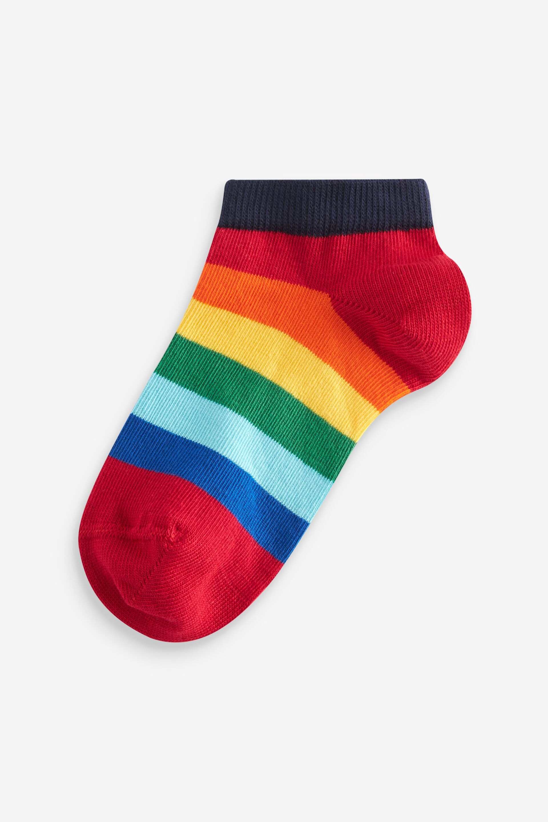 Bright Rainbows/Stripe Cotton Rich Trainers Socks 5 Pack - Image 2 of 6