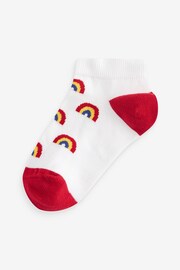 Bright Rainbows/Stripe Cotton Rich Trainers Socks 5 Pack - Image 5 of 6