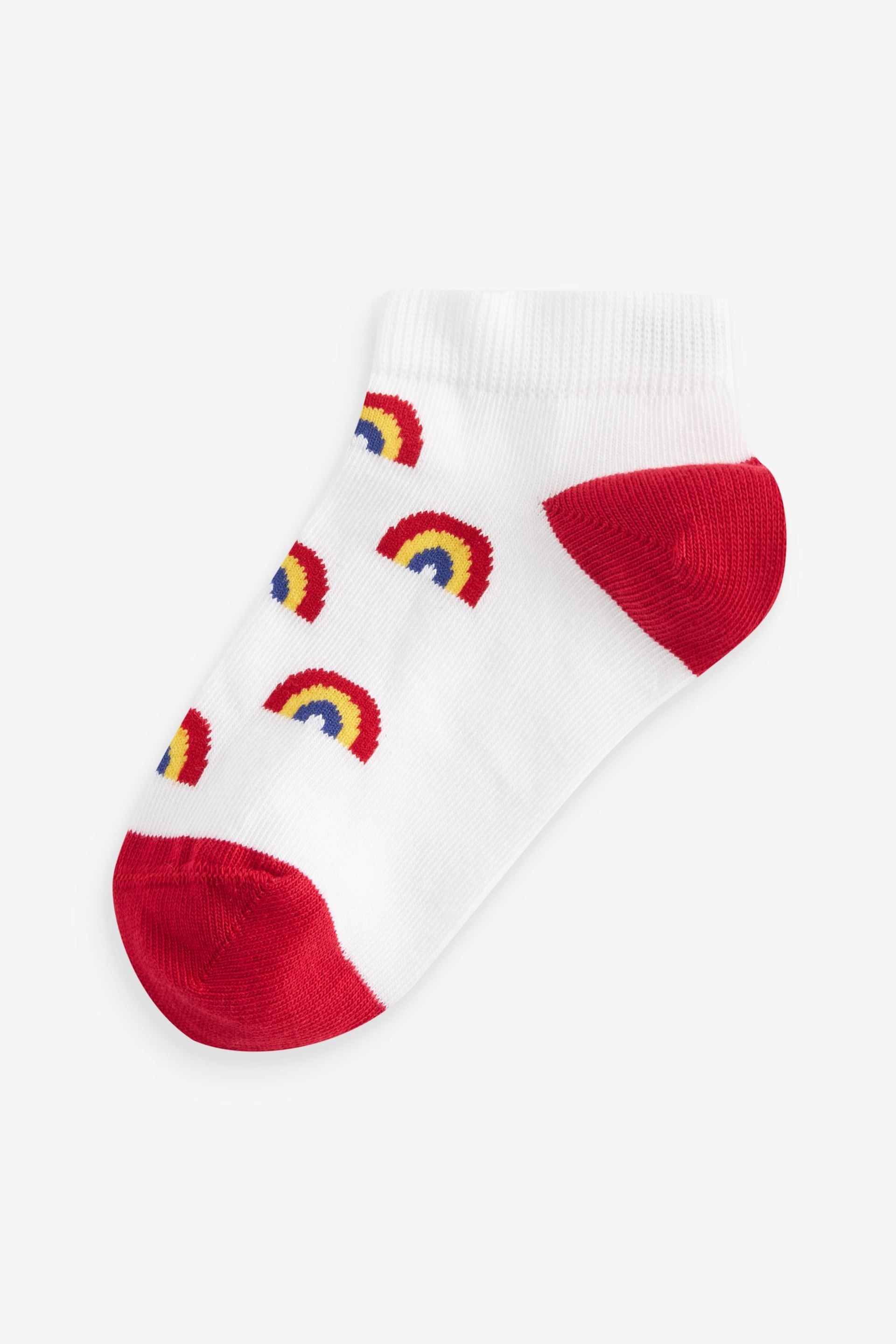 Bright Rainbows/Stripe Cotton Rich Trainers Socks 5 Pack - Image 5 of 6