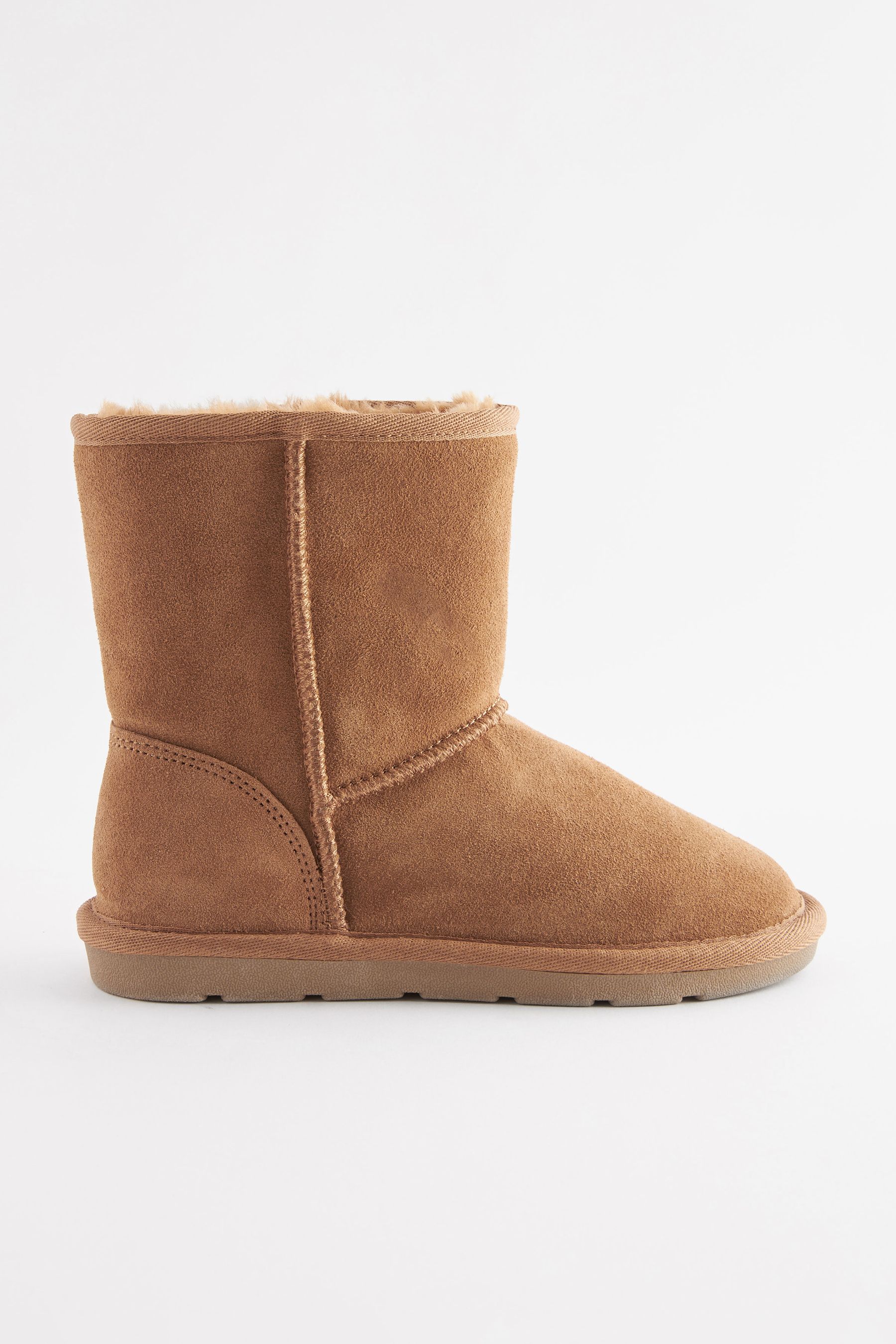 Tan Brown Tall Warm Lined Water Repellent Suede Pull On Boots