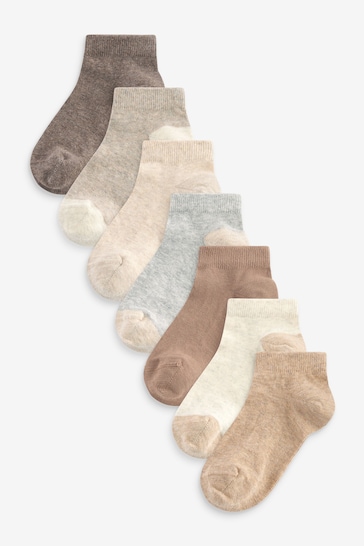 Neutral Cotton Rich Trainer Socks 7 Pack