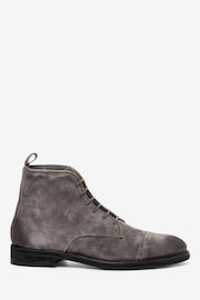 AllSaints Grey Harland Lace-Up Suede Boots - Image 1 of 6