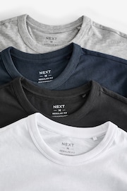 Black/White/Navy/Grey Marl Everyday Crew Neck T-Shirts 4 Pack - Image 13 of 13