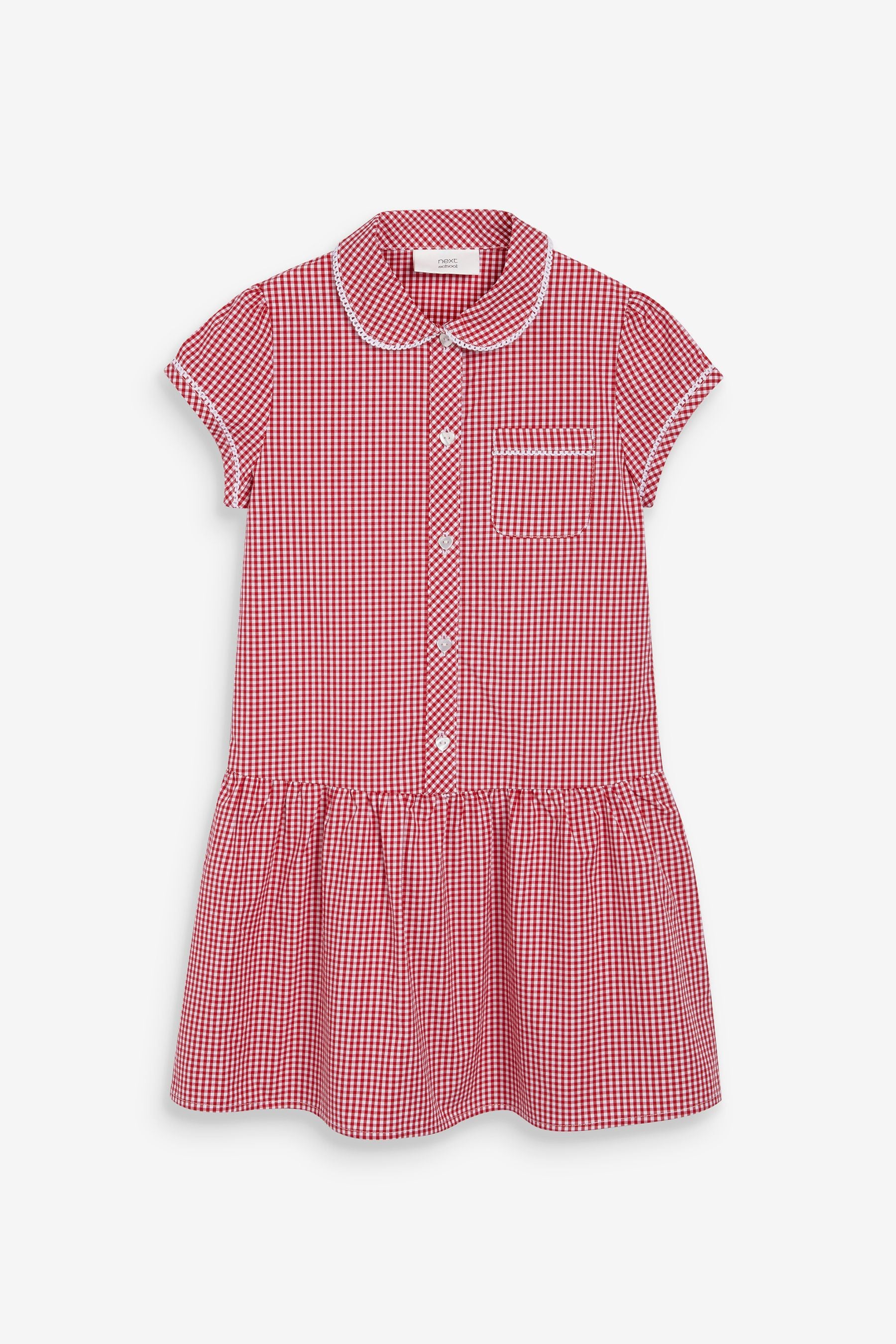Red and white gingham school sales dress