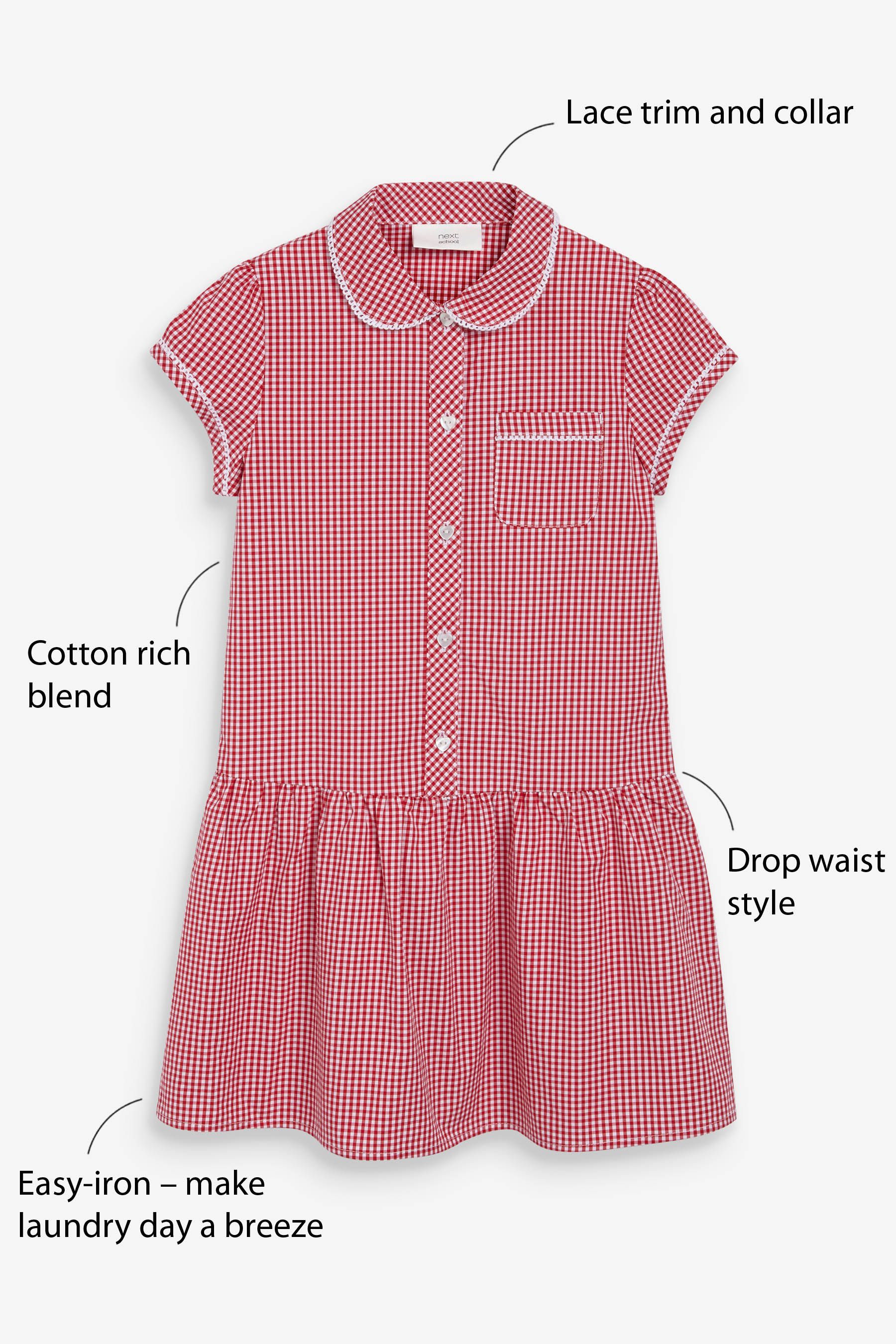 Girls red gingham dress online