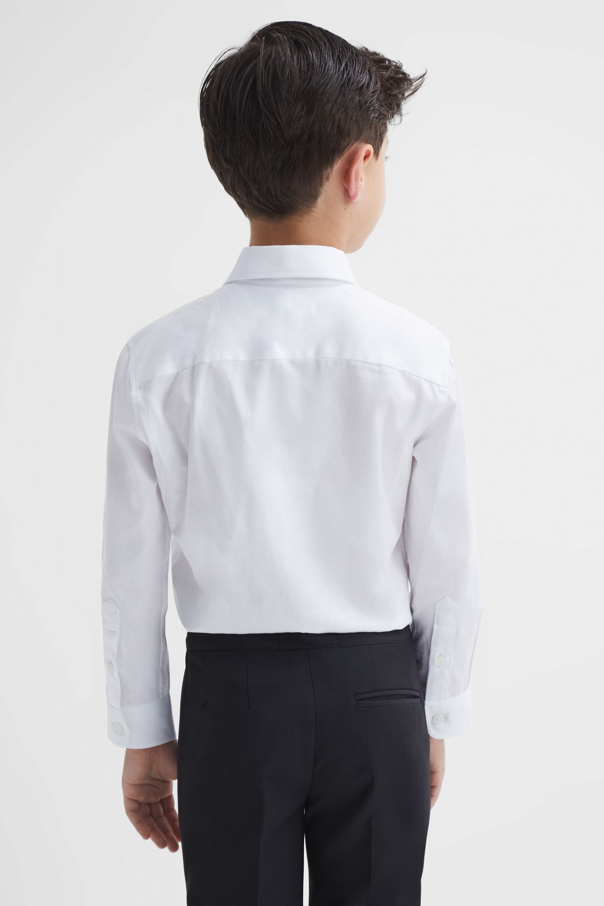 Reiss White Marcel Junior Slim Fit Dinner Shirt - Image 5 of 5