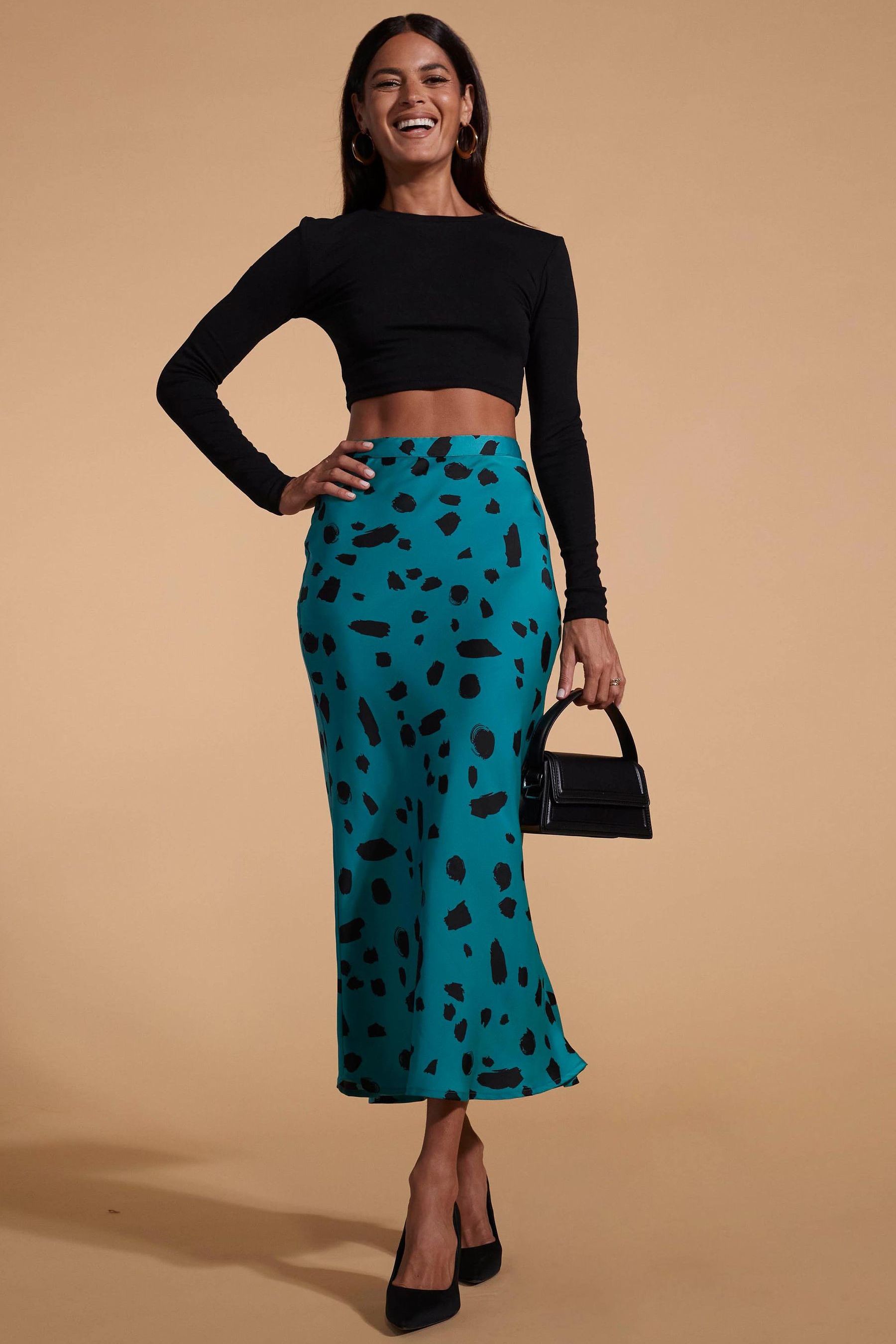 Buy Dancing Leopard Renzo Satin Midi Skirt from Next Luxembourg