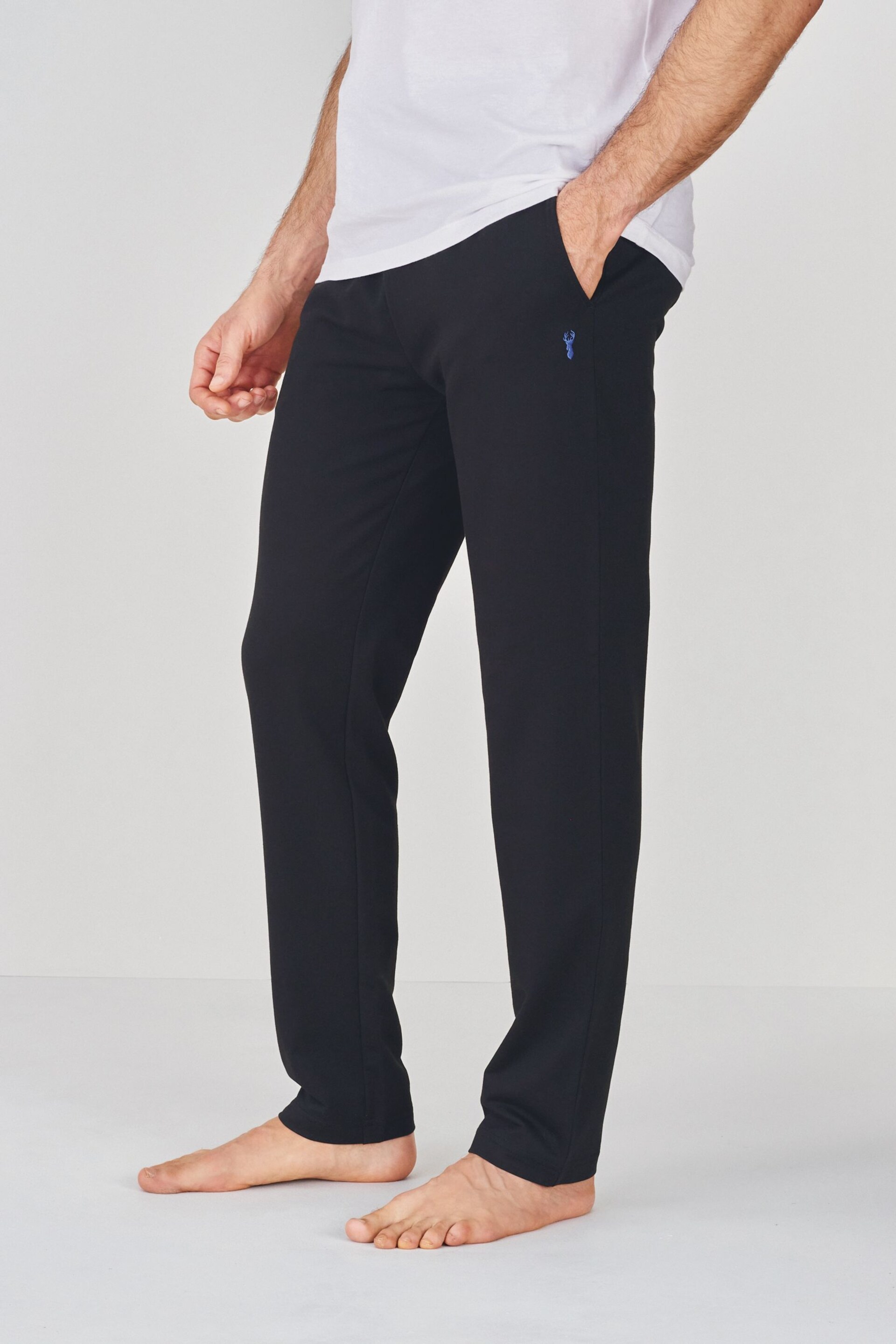 Black/Navy Open Hem Open Slim Lightweight Joggers - Image 9 of 14