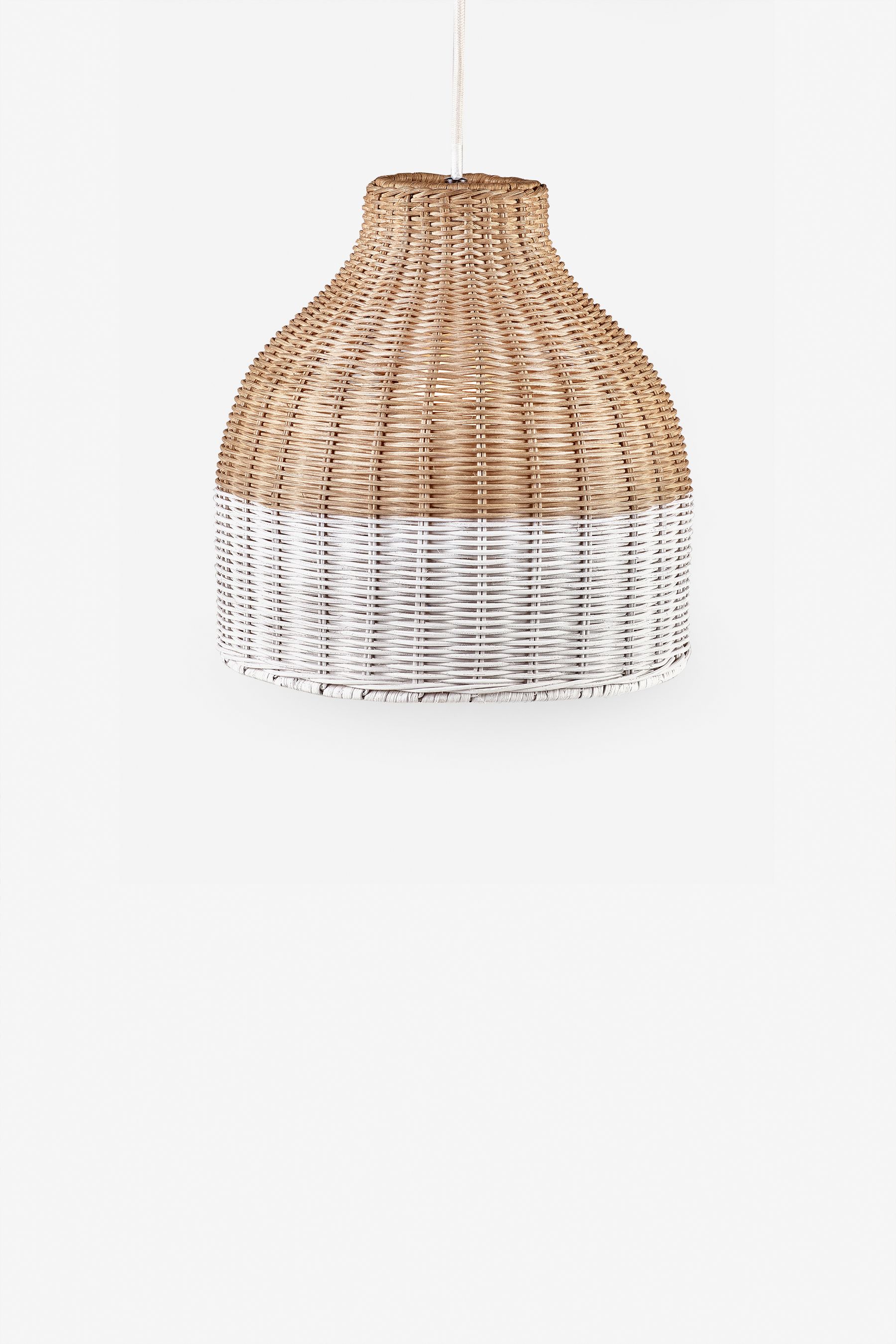 White rattan lamp deals shade