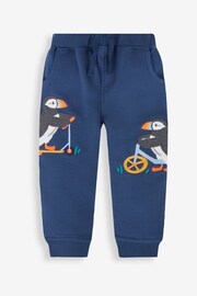 JoJo Maman Bébé Blue Puffin Appliqué Joggers With Pet In Pocket - Image 2 of 4