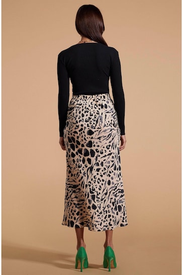 Dancing Leopard Renzo Satin Midi Skirt