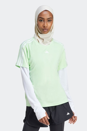 adidas Green Aeroready Train Essentials 3-Stripes T-Shirt