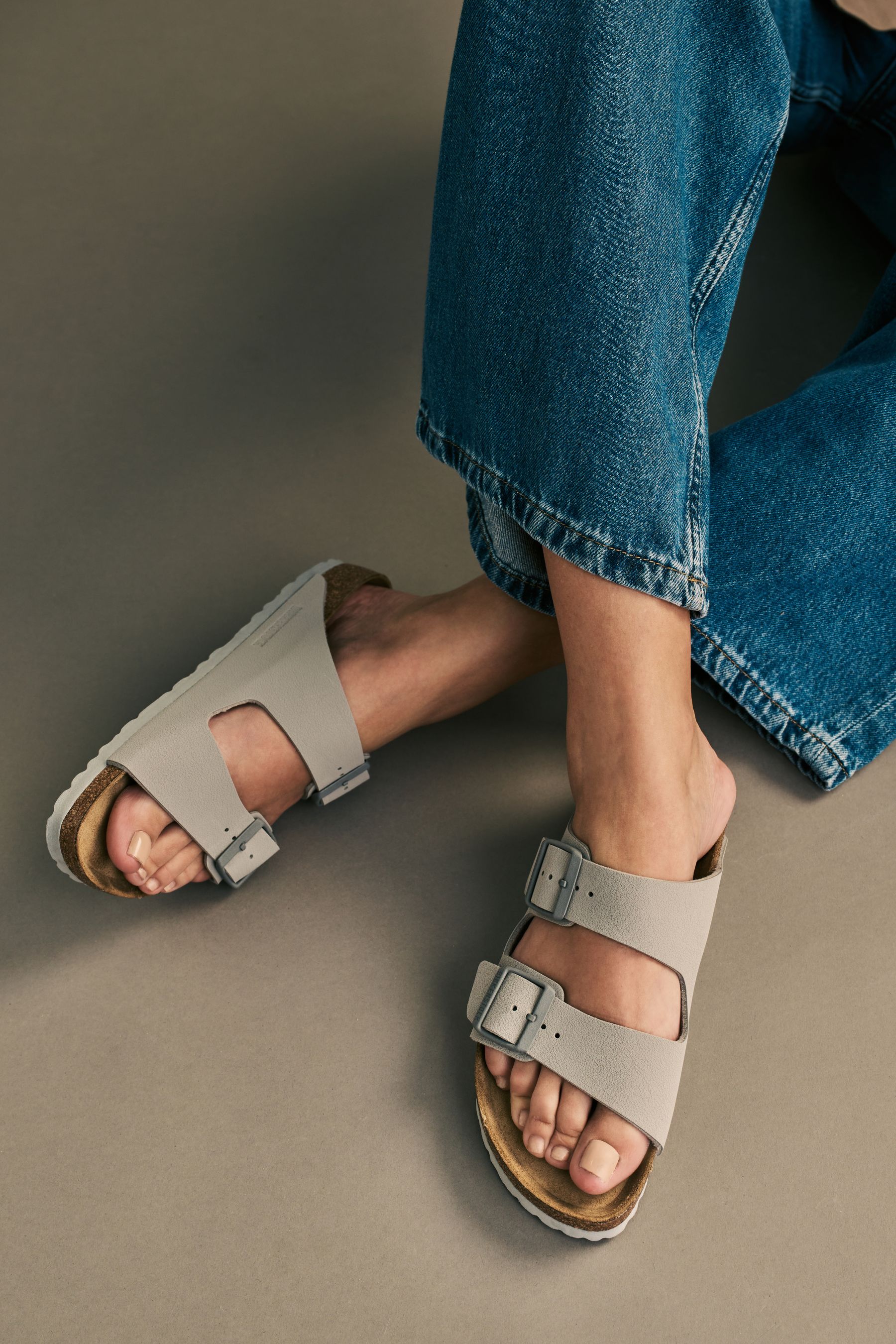 Birkenstock Grey Arizona Birko Flor Sandals