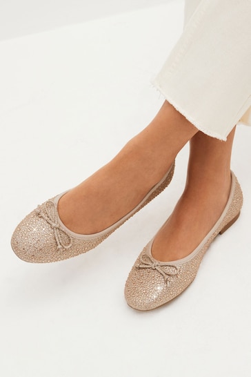 Champagne Gold Regular/Wide Fit Forever Comfort® Ballerinas Shoes