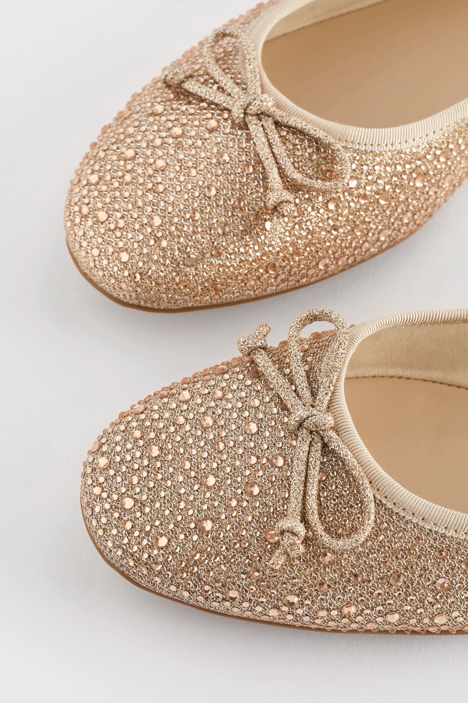 Champagne Gold Standard Wide Fit Forever Comfort Ballerinas Shoes