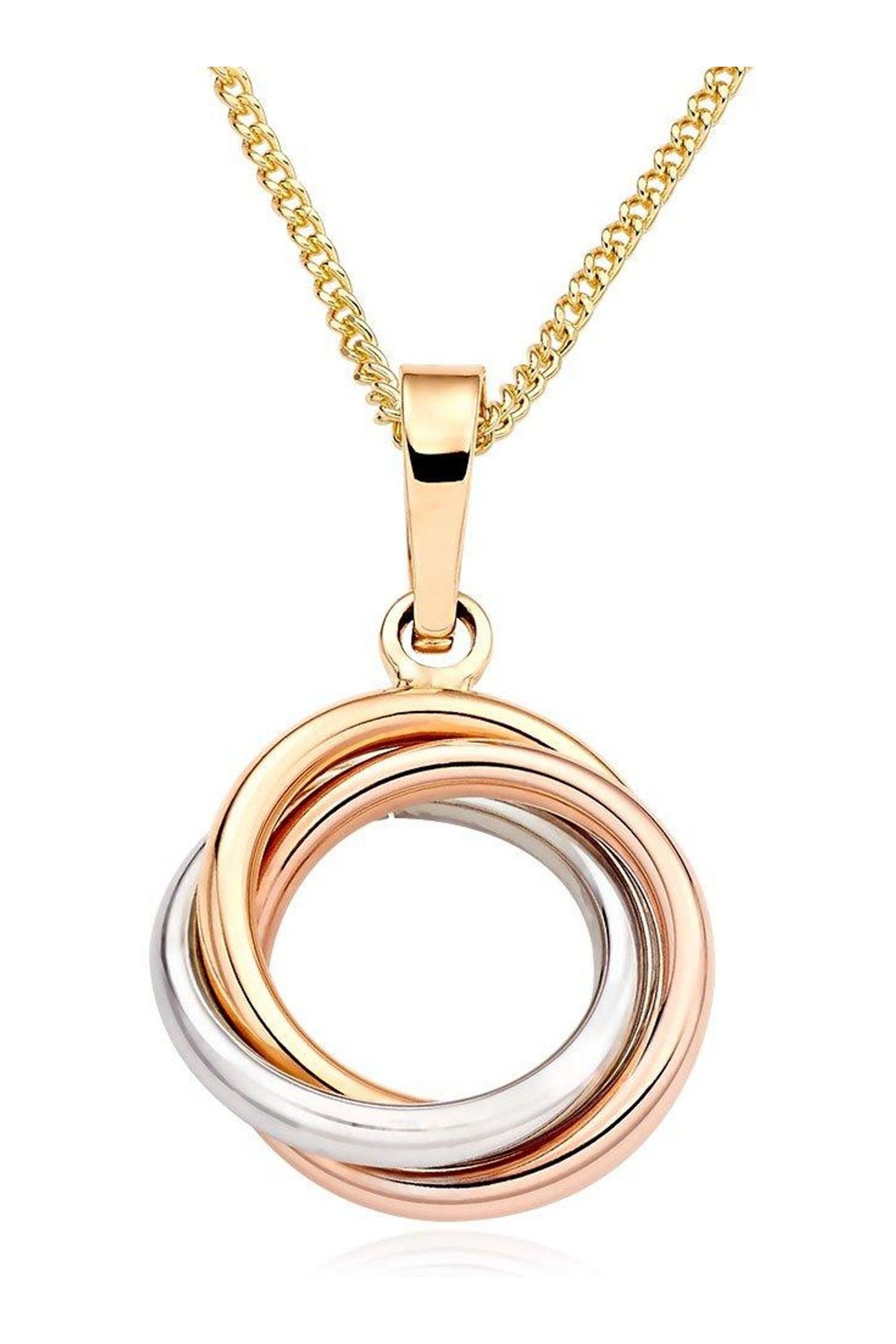 Buy Beaverbrooks 9ct Three Colour Gold Circle Pendant from the Next UK online shop