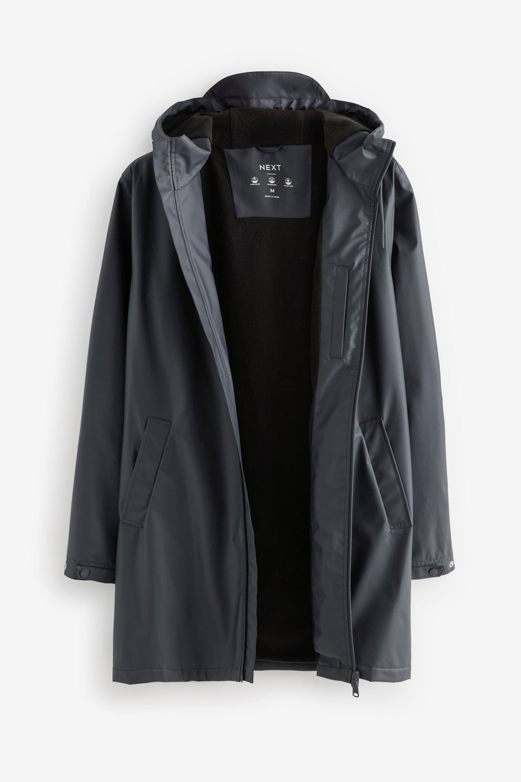 Rubberised rain mac mens top