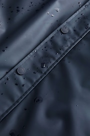 Navy Blue Rubberised Waterproof Hooded Jacket - Image 12 of 14