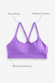 Purple Medium Impact Run Crop Sports Bra - Image 5 of 8