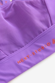 Purple Medium Impact Run Crop Sports Bra - Image 8 of 8