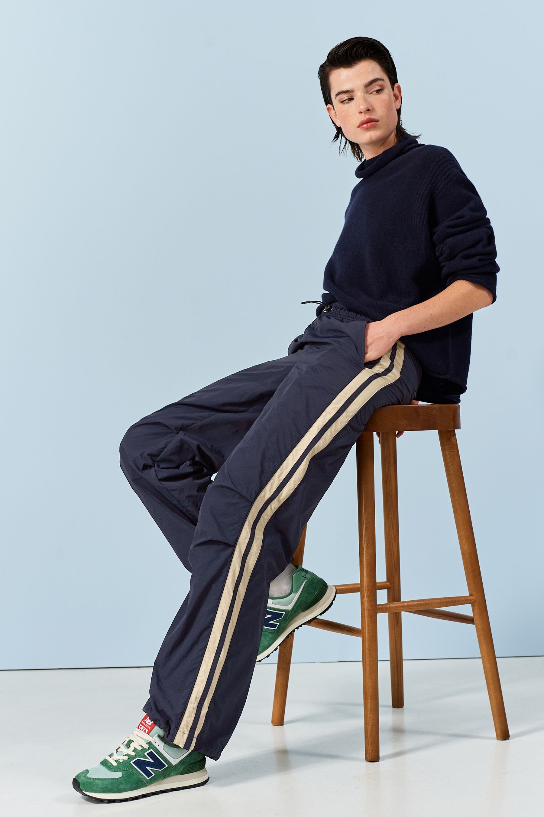 Joggers with side stripe sale