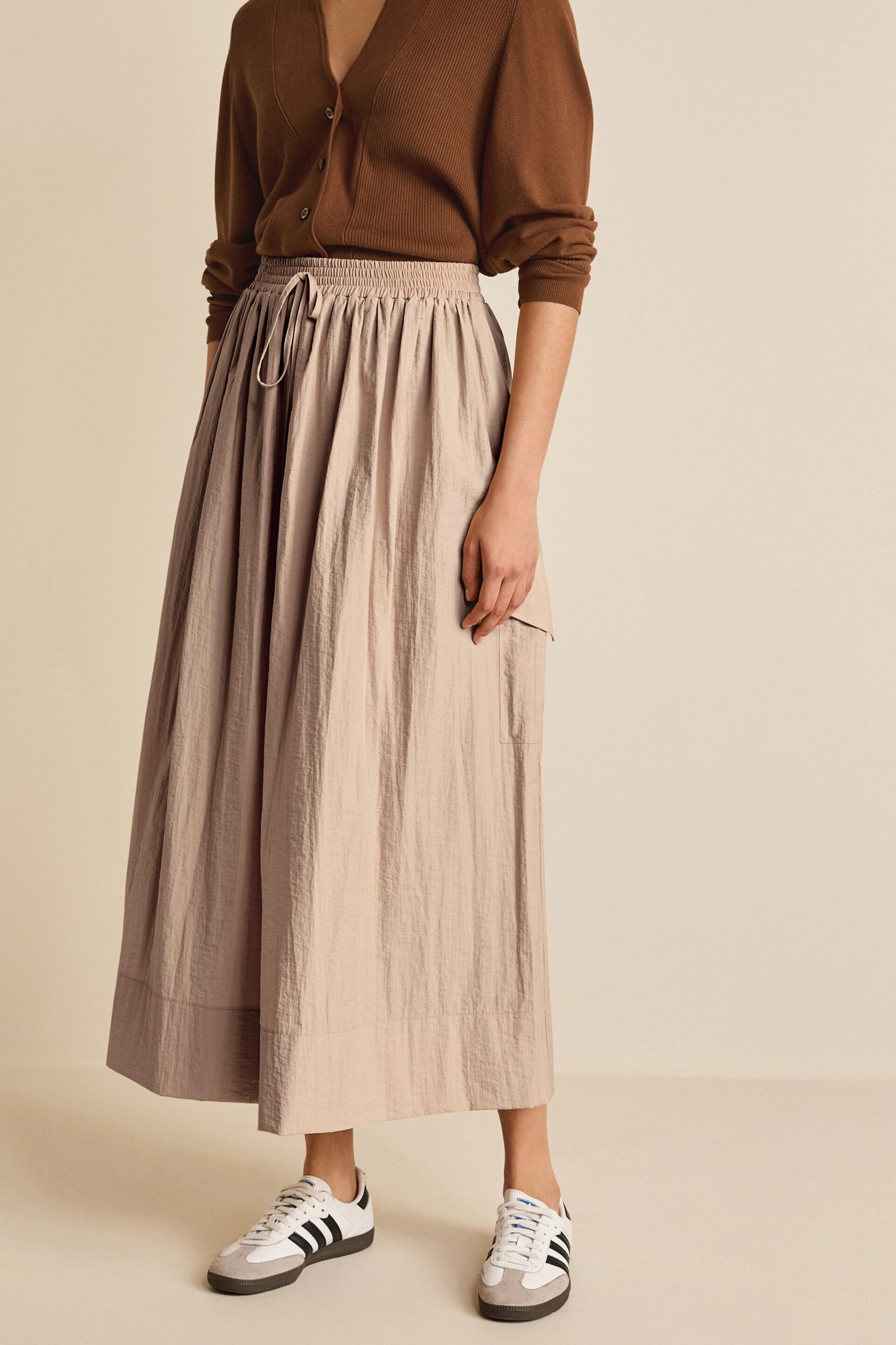 Neutral Parachute Midi Skirt - Image 2 of 6