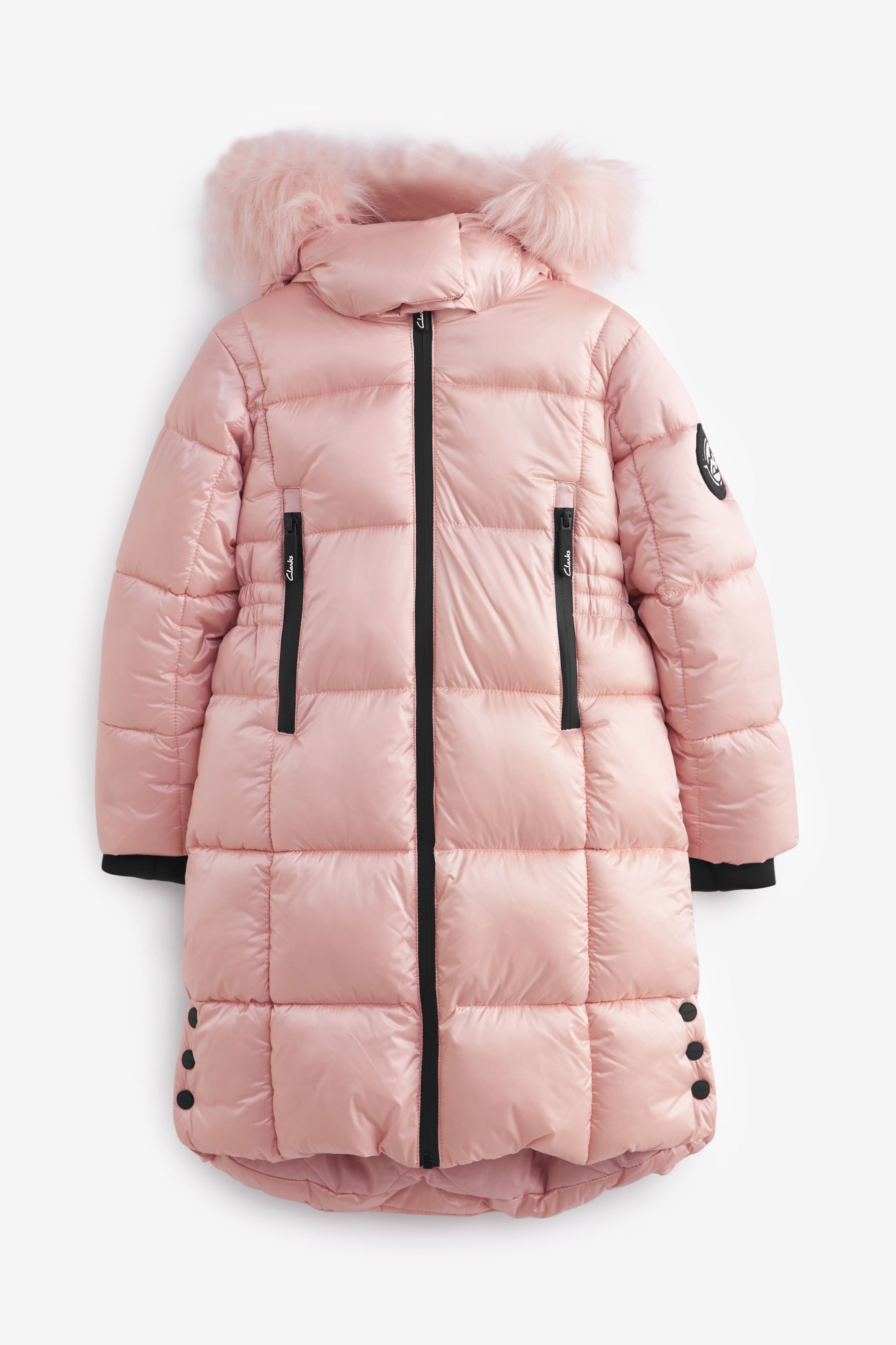 Buy Clarks Pink Girls Longline Coat from Next Luxembourg