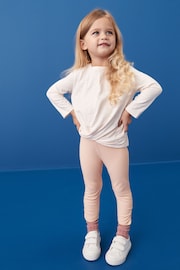 Pink Ruched Side Leggings (3mths-7yrs) - Image 1 of 7