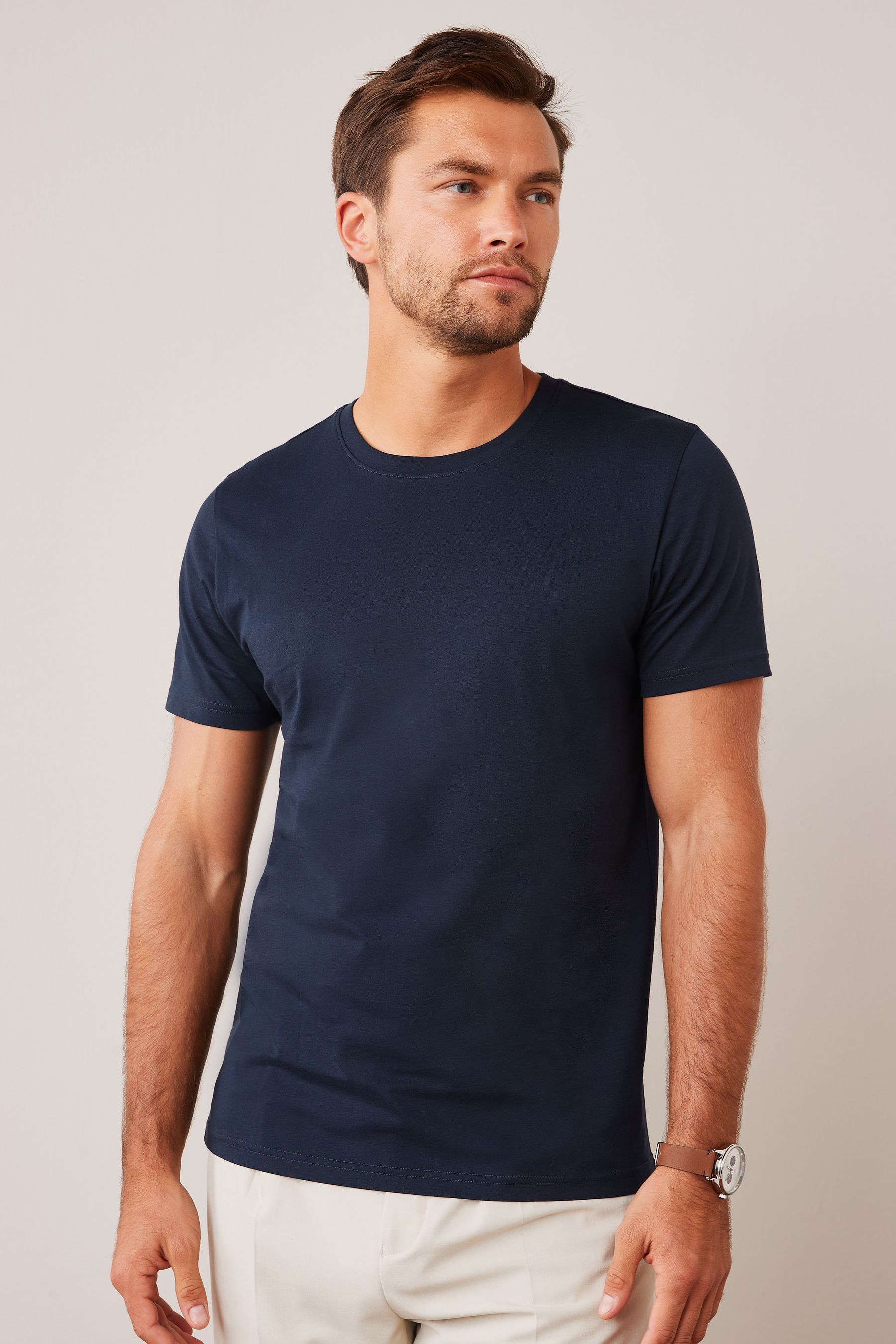 Dark blue crew neck new arrivals