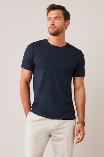 Blue Navy Essential Crew Neck T-Shirt