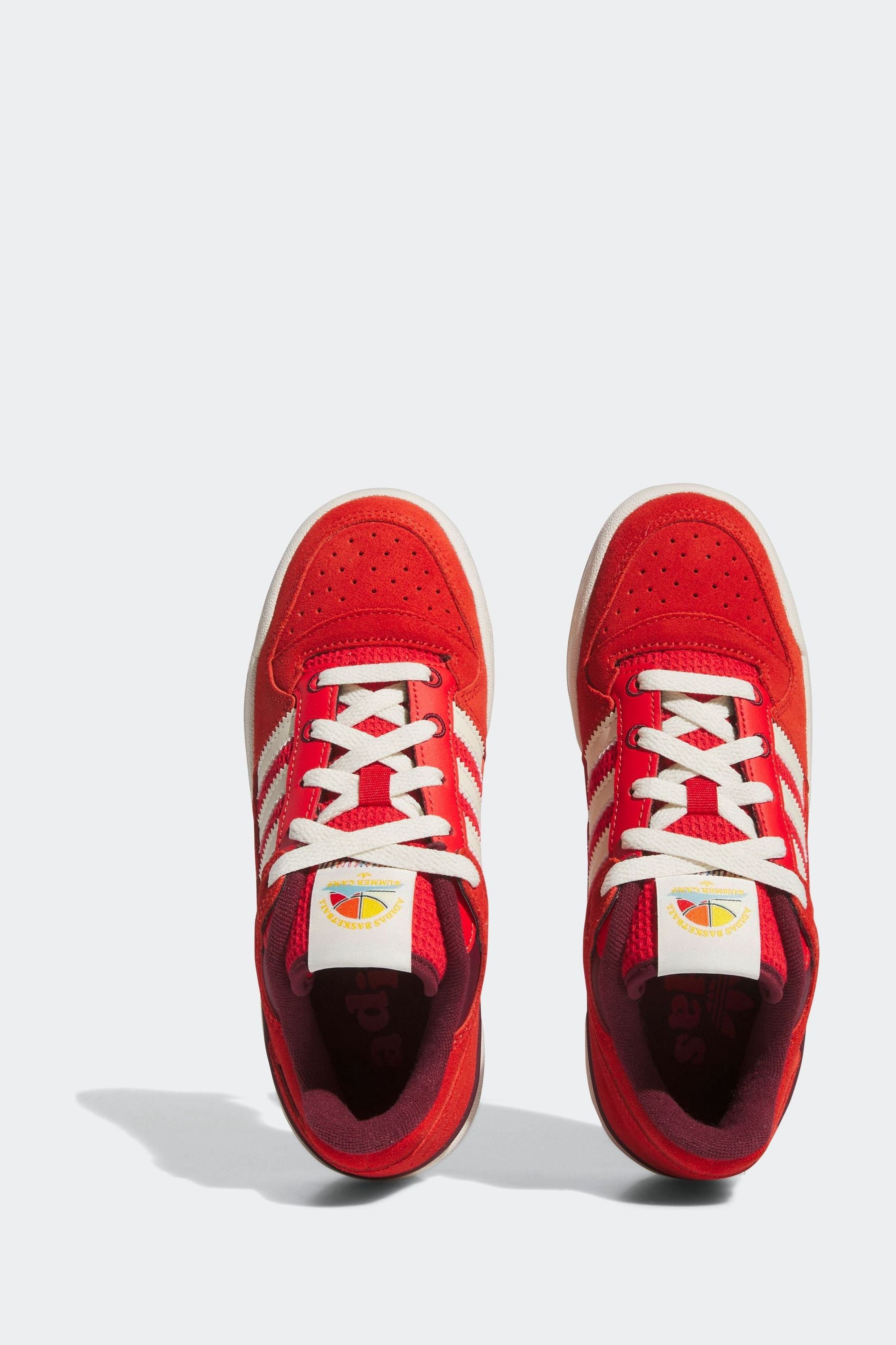 Red and white adidas high tops online