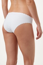 White Brazilian No VPL Scallop Edge Knickers - Image 2 of 4