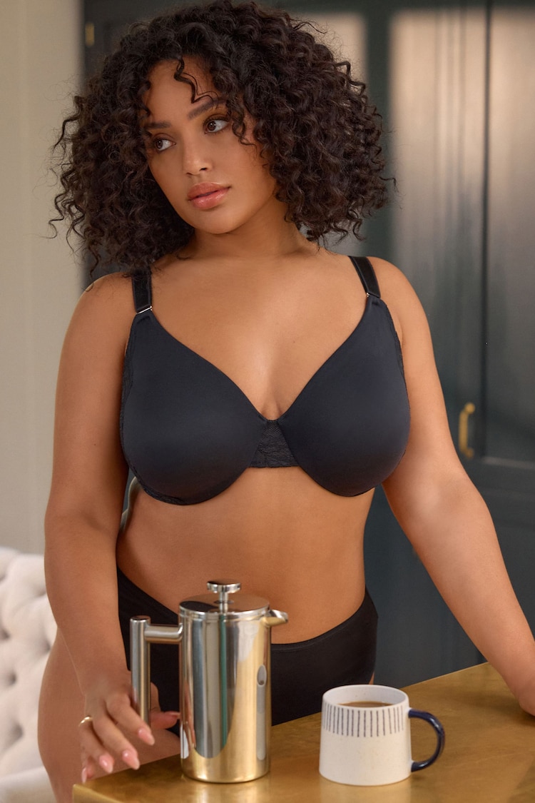 Black Ultimate Support F-K Forever Comfort Supersoft Non Padded Underwired Bra - Image 1 of 5