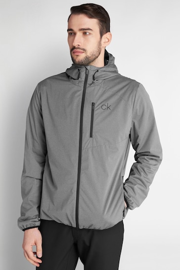 Calvin Klein Golf Grey Waterproof Ultron Hooded Jacket